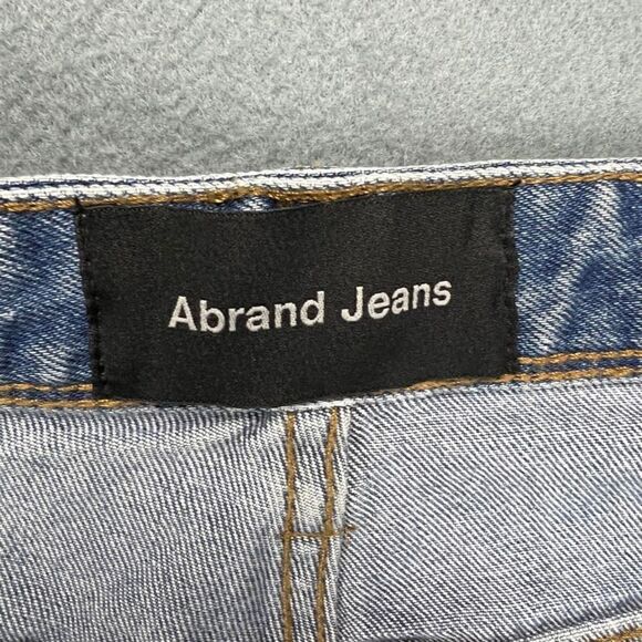 Abrand Jeans Mens 32 Relaxed Slim Taper Ankle Cropped Blue Denim Raw Hem NWT - Picture 6 of 11